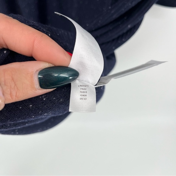 LOFT PETITES Flecked Button Back Swing Dress Dark Navy Blue Sz Lg Casual Comfy - Picture 8 of 11